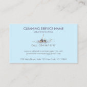 Blue Classy Dirty Janitorial Schoonmaak Service Visitekaartje (Achterkant)