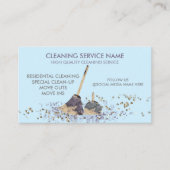 Blue Classy Dirty Janitorial Schoonmaak Service Visitekaartje (Voorkant)