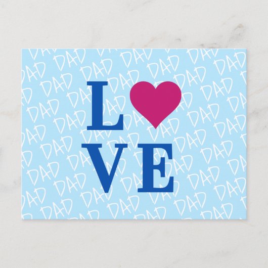 Blue Classy LOVE DAD Briefkaart (Voorkant)