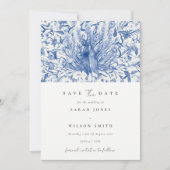 Blue Classy Waterverf Peacock Flora Kaart (Voorkant)