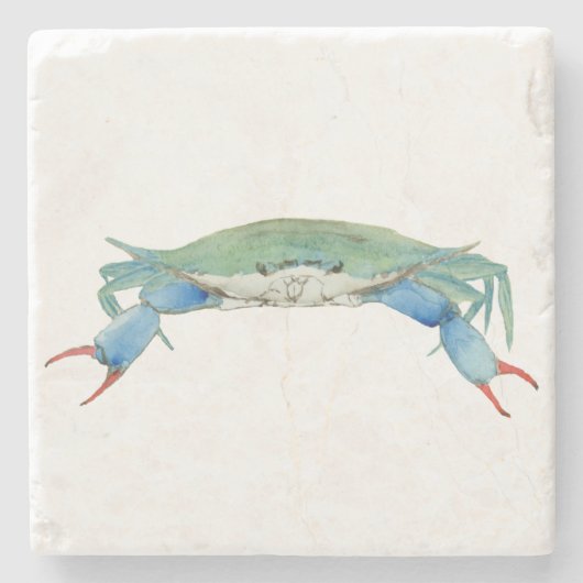 Blue Claw Crab Stenen Onderzetter (Voorkant)