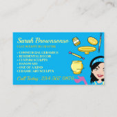 Blue Clay Ceramic Pottery Lady Boss Crafter Visitekaartje (Voorkant)