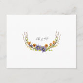 blue Clematis lantaarns receptie bruiloft Informatiekaartje (Achterkant)