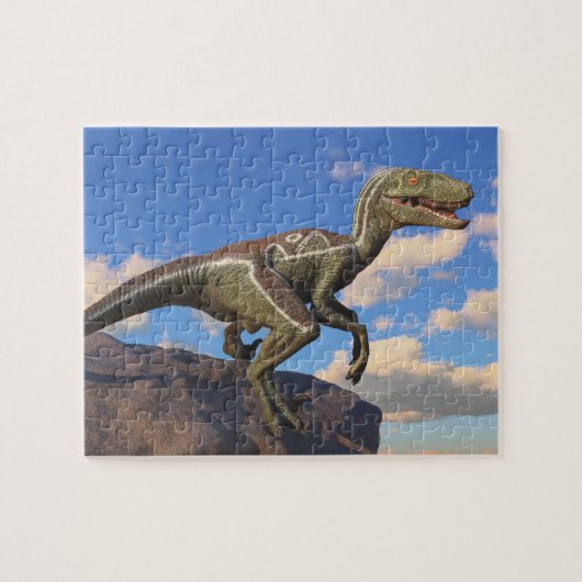 Blue Clever Girl Velociraptor dinosaur Legpuzzel (Horizontaal)