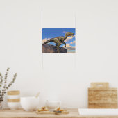 Blue Clever Girl Velociraptor dinosaur Poster (Keuken)