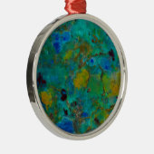 Blue Cliff Chrysocolla Metalen Ornament (Rechts)