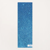 Blue Close-up Glitter met Jouw naam Yoga Mat (Voorkant)
