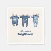 Blue Clothesline Baby shower Servet (Voorkant)