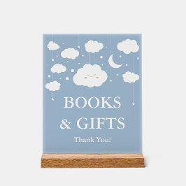 Blue Cloud 9 Baby shower boeken en cadeaus Acryl Bord