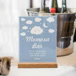 Blue Cloud 9 Baby shower Momosa Bar Acryl Bord