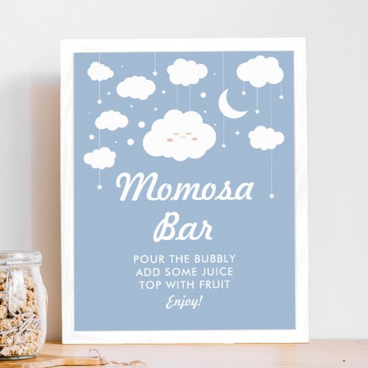 Blue Cloud 9 Baby shower Momosa Poster