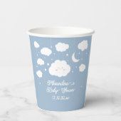 Blue Cloud 9-baby shower Papieren Bekers (Achterkant)