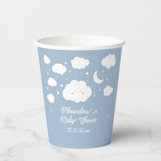 Blue Cloud 9-baby shower Papieren Bekers (Voorkant)