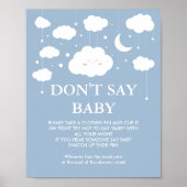 Blue Cloud 9 Baby shower spel Zeg geen Baby Poster (Voorkant)