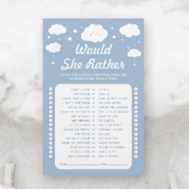 Blue Cloud 9 Baby shower spel zou ze liever