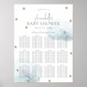 Blue Cloud 9 Baby shower welkomstkaart Poster (Voorkant)