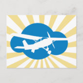 Blue Cloud & Aviation Plane Briefkaart (Voorkant)