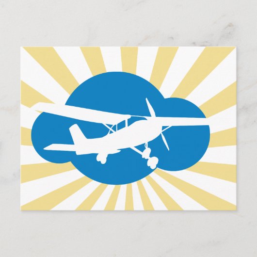 Blue Cloud & Aviation Plane Briefkaart (Voorkant)