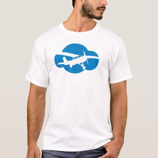 Blue Cloud & Aviation Plane T-shirt (Voorkant)