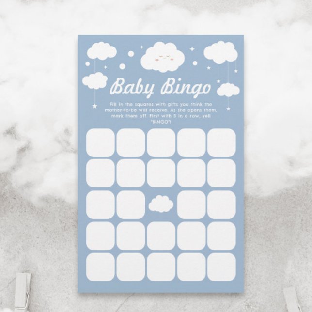 Blue Cloud Baby shower Baby Bingo spel (Creator heeft geüpload)