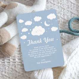 Blue Cloud-Baby shower Bedankkaart