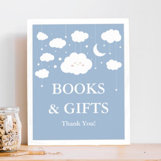 Blue Cloud Baby shower Boeken en geschenken Poster