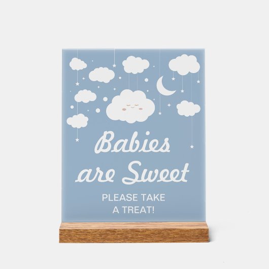Blue Cloud Baby shower Favoriet Acryl Bord
