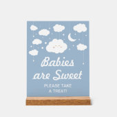Blue Cloud Baby shower Favoriet Acryl Bord (Voorkant)