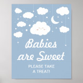 Blue Cloud Baby shower Favoriet Poster (Voorkant)