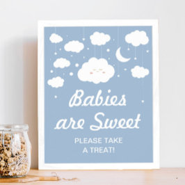 Blue Cloud Baby shower Favoriet Poster