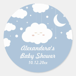 Blue Cloud Baby shower Favoriet Ronde Sticker