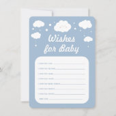 Blue Cloud Baby shower Game Wensen voor Baby Kaart (Voorkant)