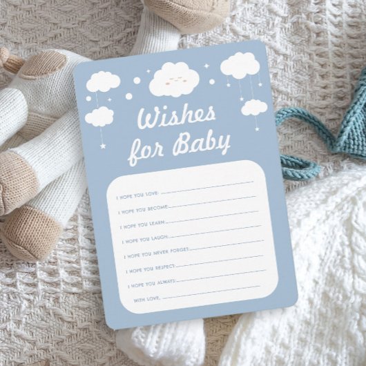 Blue Cloud Baby shower Game Wensen voor Baby Kaart