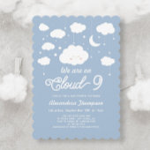 Blue Cloud-Baby shower Kaart
