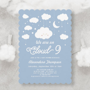 Blue Cloud-Baby shower Kaart
