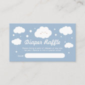 Blue Cloud Baby shower luierkaartje Informatiekaartje (Voorkant)