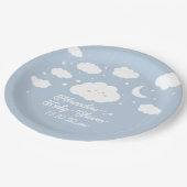 Blue Cloud-Baby shower Papieren Bordje (Gekanteld)