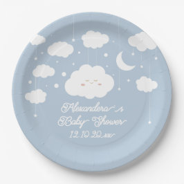 Blue Cloud-Baby shower Papieren Bordje