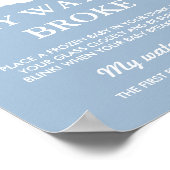 Blue Cloud Baby shower spel Mijn Water Broke Poster (Hoek)