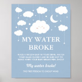 Blue Cloud Baby shower spel Mijn Water Broke Poster (Voorkant)