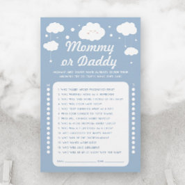 Blue Cloud Baby shower spel raden mama of papa