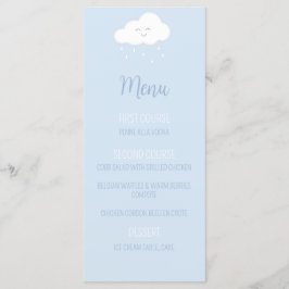 Blue Cloud Boy Baby shower Menu