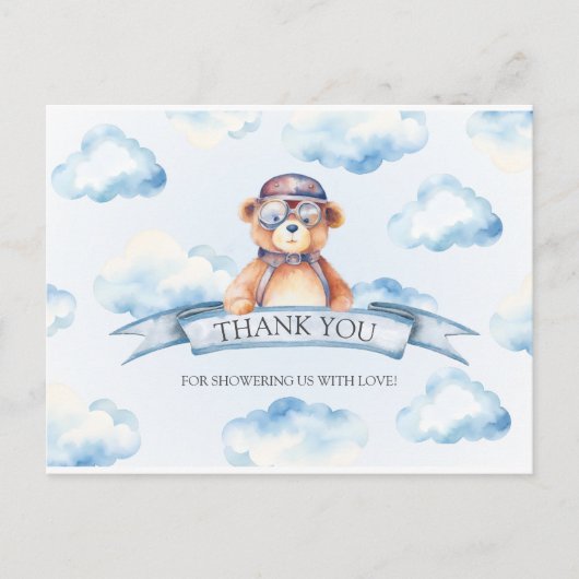 Blue Cloud  Boy Beer Baby shower Briefkaart (Voorkant)