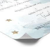 Blue Cloud Gold Star Baby shower bijbelboek Poster (Hoek)