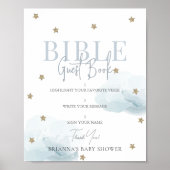 Blue Cloud Gold Star Baby shower bijbelboek Poster (Voorkant)