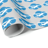 Blue Cloud & Luchtvaart Vliegtuig Cadeaupapier (Rol Hoek)