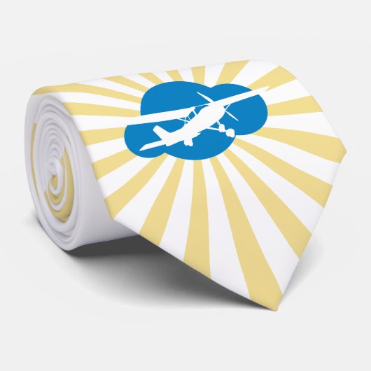 Blue Cloud & Luchtvaart Vliegtuig Stropdas (Opgerold)