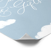 Blue Cloud Negen Baby shower Kaarten en cadeaubord Poster (Hoek)