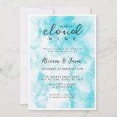 Blue Cloud Nine Modern Stijlvol Baby shower Kaart (Voorkant)