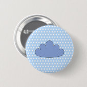 Blue Cloud on Blue and White Polka Dots. Ronde Button 5,7 Cm (Voorkant /achterkant)